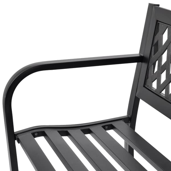 vidaXL Puutarhapenkki 118 cm teräs musta