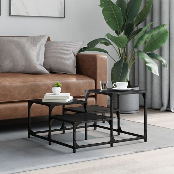 vidaXL sofabord, sort, 68x68x40 cm, træbaseret materiale