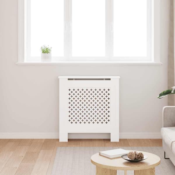 vidaXL Radiatorskydd, MDF, Vit, 78 cm