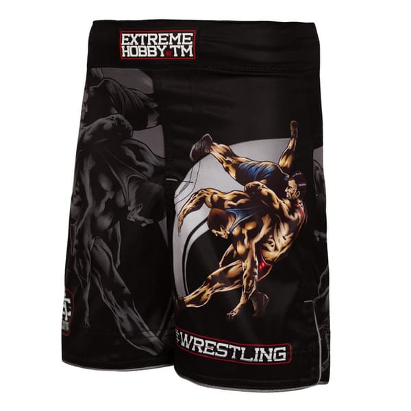 Grappling shorts børn WRESTLING 128 SORT