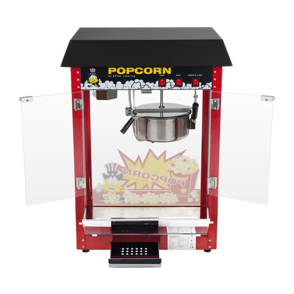 Baaripopcorn-kone mustalla päällä