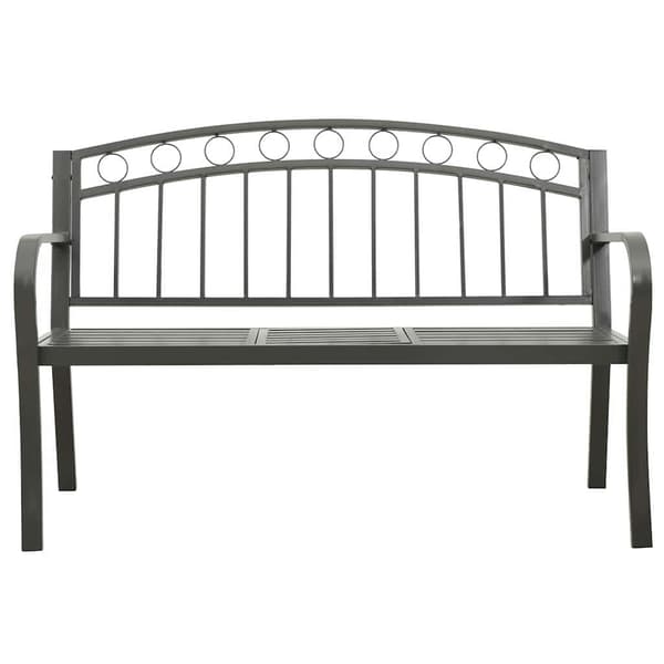 vidaXL Puutarhapenkki pöydällä, harmaa, 120 cm, teräs