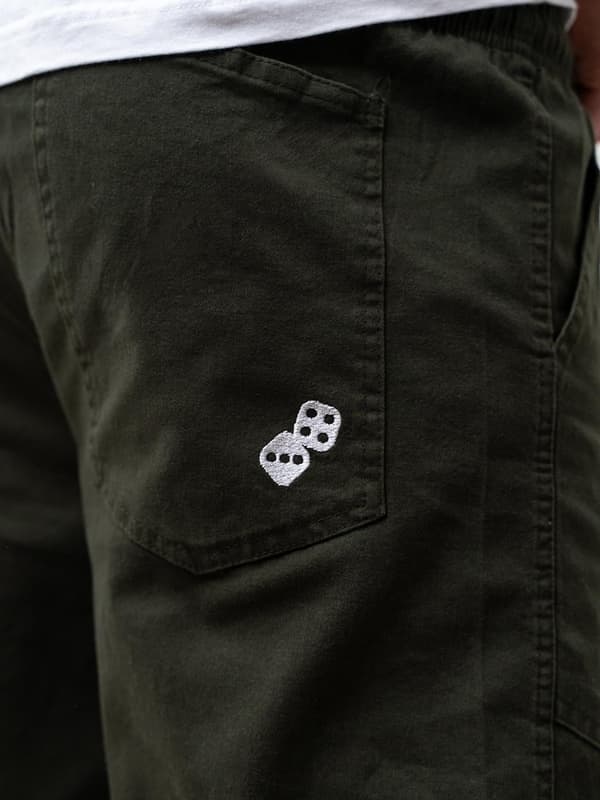 Lucky Dice Work herr olivgröna joggingbyxor M