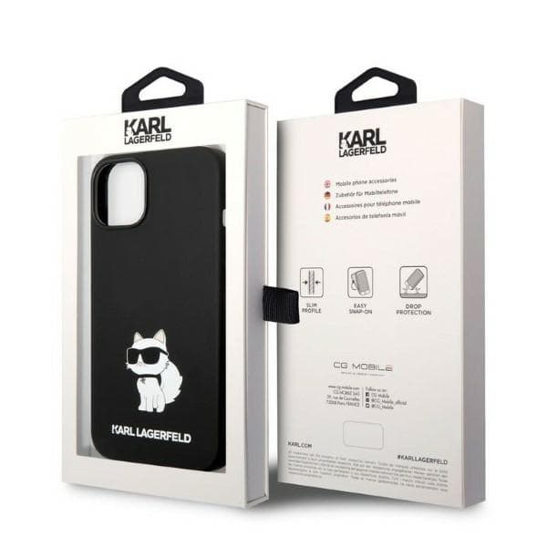Karl Lagerfeld Silikone Choupette-etui til iPhone 14 Plus, Sort