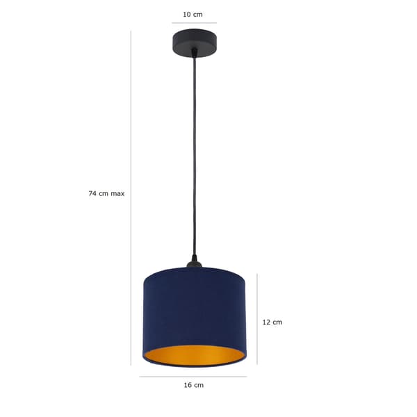 Tornado AM1 lampe, marineblå og guld