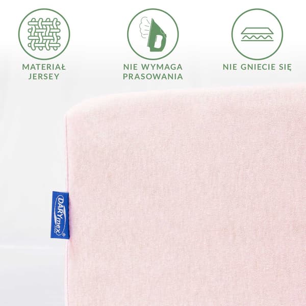 Stræklagen 160x200 elastisk JERSEY 100% BOMULD pudderrosa