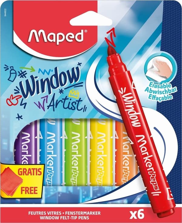 Fönstermarkör'Peps 6-delade MAPED-markörer