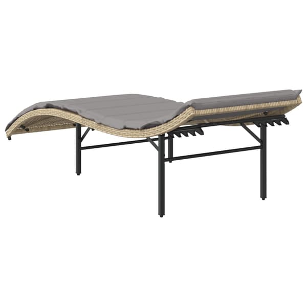 vidaXL Solstolar med kuddar, set om 2, beige, polyrotting