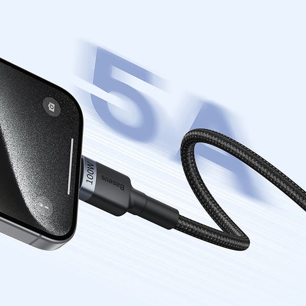 2x Cafule USB-C - USB-C 100W 1m kabel - Rød-Sort og Sort-Grå