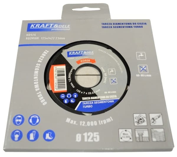 Segmentoitui leikkuulevy 125x7x22,23 TURBO KD926