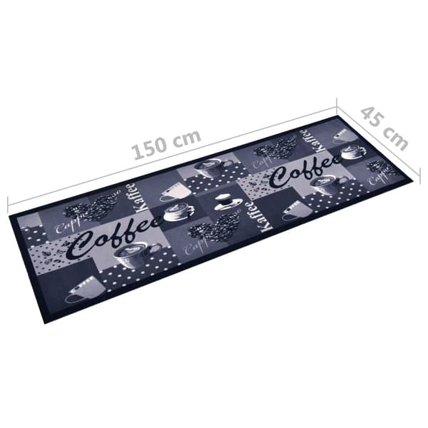 vidaXL køkkenmåtte kaffe blå 45x150 cm