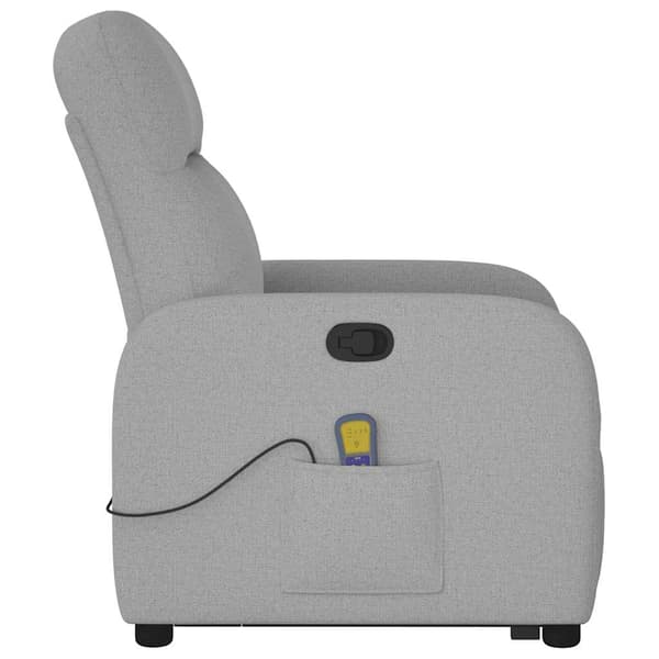 vidaXL Lyftbar massagefåtölj, grå, tyg