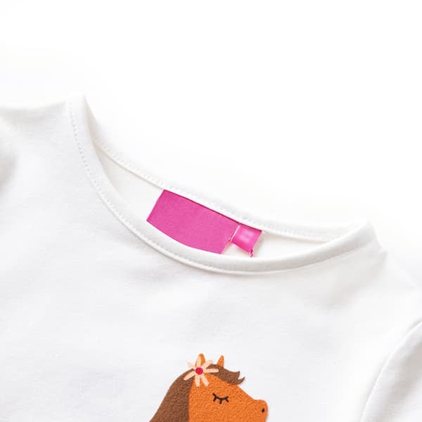 Barn långärmad T-shirt, ecru, 128