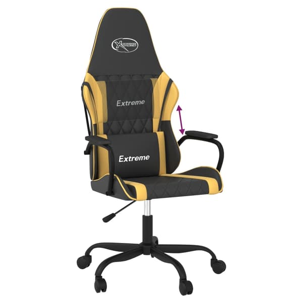 vidaXL gamingstol, sort og guld, kunstlæder