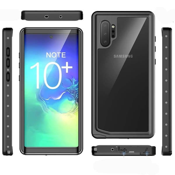 IP68 Vandtæt Etui til Samsung Galaxy Note 10+ Plus, Redpepper, Sort