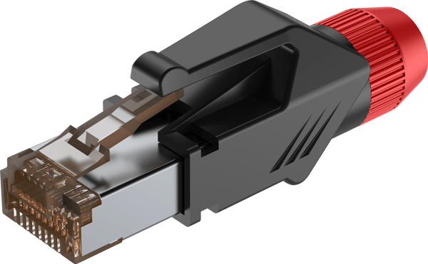 RJ45-plugg med skydd Roxtone RJ45C5E-PH-RD