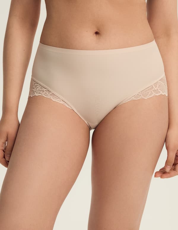 Esotiq Pansy Högmidjade Trosor 2-pack | Beige M