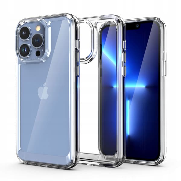 ETUI TIL IPHONE 13 PRO MAX TRANSPARENT SLIM BAGSIDEN + GLAS
