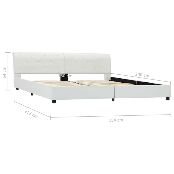 vidaXL Sängram vit konstläder 180 x 200 cm