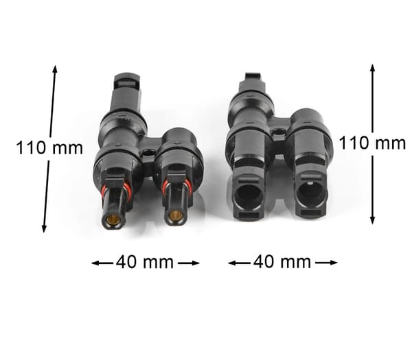 Solcellestik parallelt to-tråds MC4 1000V DC 32A til IP67-paneler