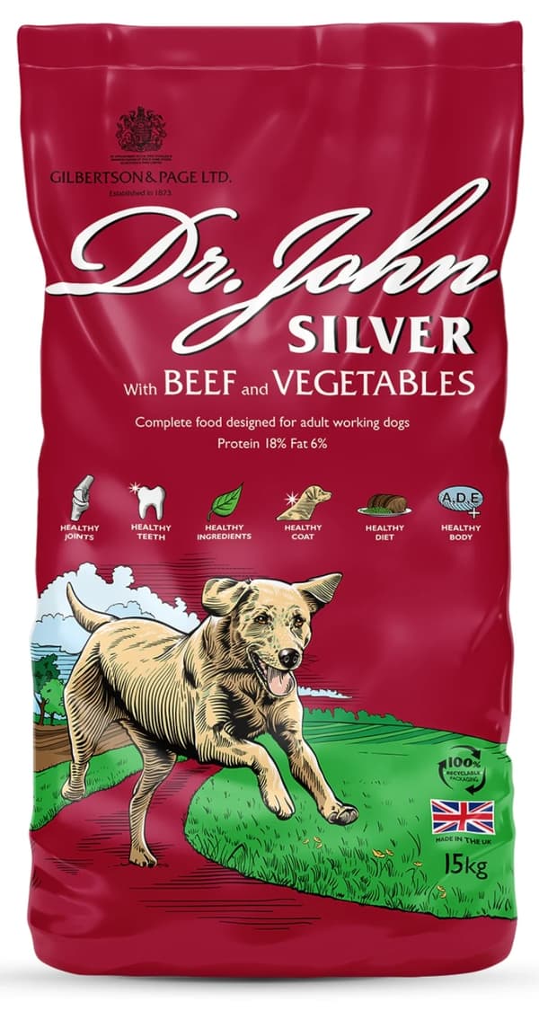 Dr. John Silver Tørfoder til hunde med oksekød 15 kg Senior/Let