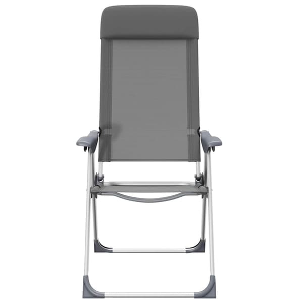 vidaXL foldbare campingstole, sæt med 2, grå, aluminium