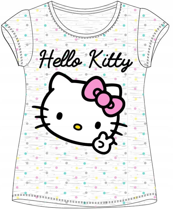 HELLO KITTY T-PAITA LYHYTHIHAINEN tyttöjen HARMAA 110 D065Y
