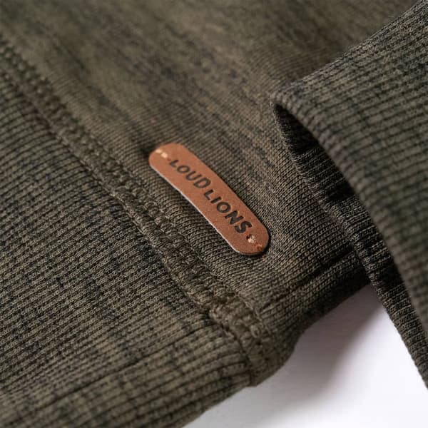 Barntröja, mörk khaki, melerad, 104