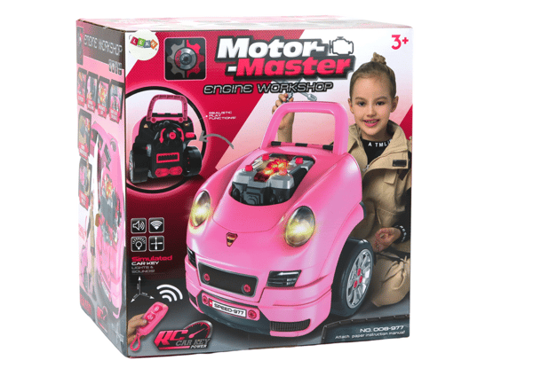 Verkstadsdemontering av bilmotor DIY-kit rosa
