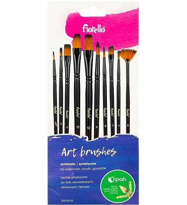 Nylon kunstpensler 10 stk.