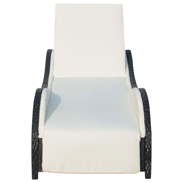 vidaXL havesolseng med hynde, polyrattan, sort