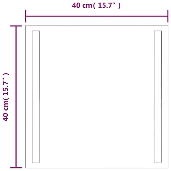 vidaXL Badrumsspegel med LED, 40x40 cm