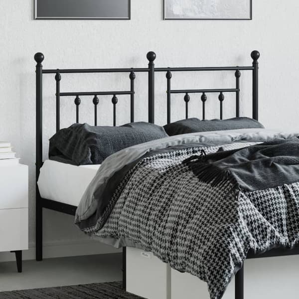 vidaXL metalsengegavl sort 120 cm