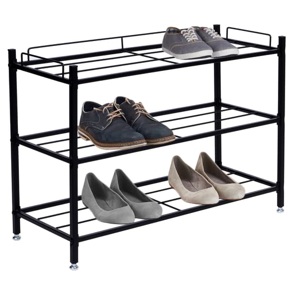 Viena loft skohylde, 3 niveauer, sort