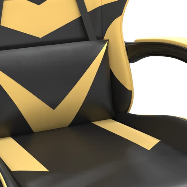 vidaXL gamingstol, sort og guld, kunstlæder