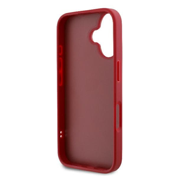 Karl Lagerfeld Diagonal Quilted Script-skal till iPhone 16, Röd