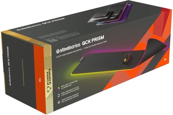 SteelSeries QcK Prism RGB XL Sort musemåtte