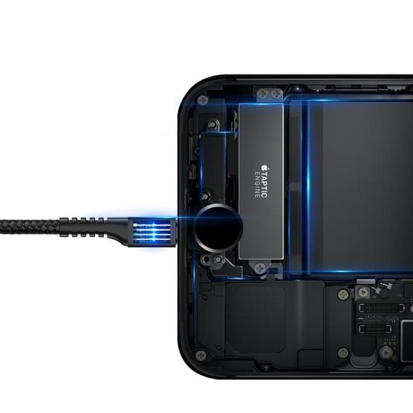iPhone-kabel med fjeder USB - Lightning Fish Eye 1m sort