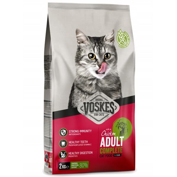 Voskes Adult Chicken - tørfoder til voksne katte med kylling 2 kg