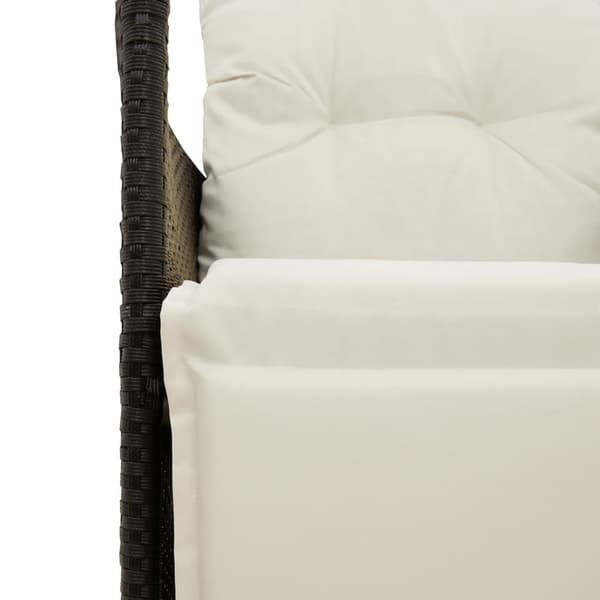 vidaXL havestol med hynder, sort polyrattan