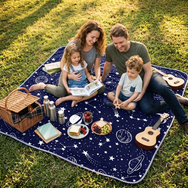 Picnictæppe - strand "Cosmos" 180x200