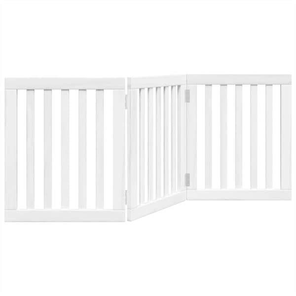 vidaXL foldbart sikkerhedsgitter til hunde, 3 paneler, hvid, 150 cm