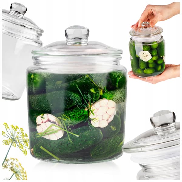 Set - 2x glasburkar 1 l med glaslock