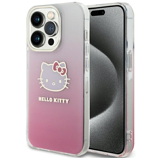 Hello Kitty IML Gradient Electrop Kitty Head Cover til iPhone 13 Pro / 13, Pink