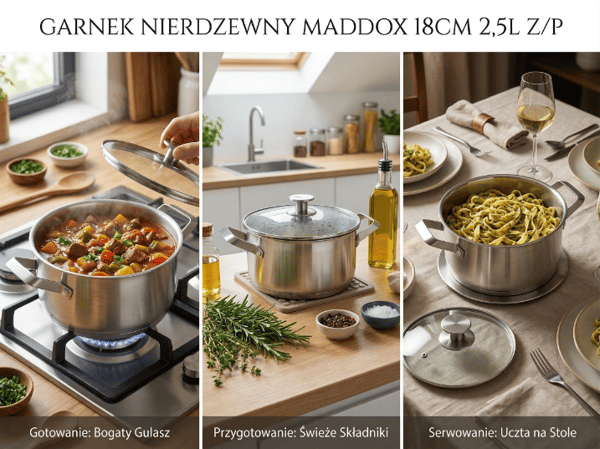 MADDOX GRYDE I RUSTFRIT STÅL 20 CM 3,4L Z/P