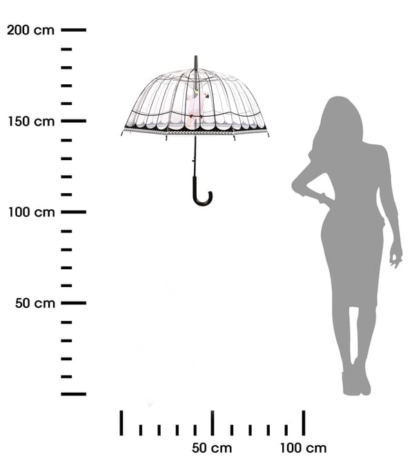 Läpinäkyvä lintuhäkkisateenvarjo