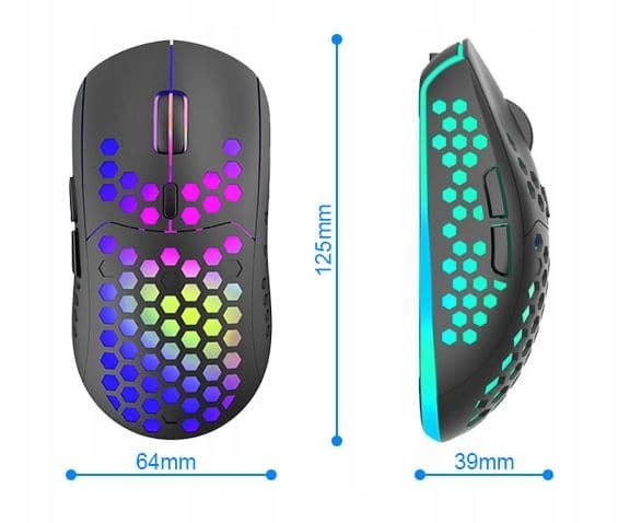 TRÅDLÖS SPELMUS FÖR DATORER, LED RGB 1600 DPI