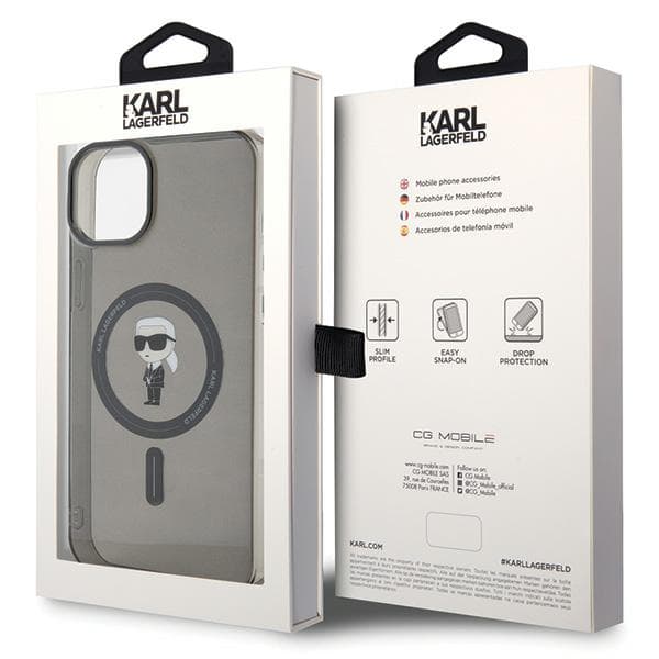 Karl Lagerfeld IML Ikonik MagSafe-etui til iPhone 15 Plus, sort
