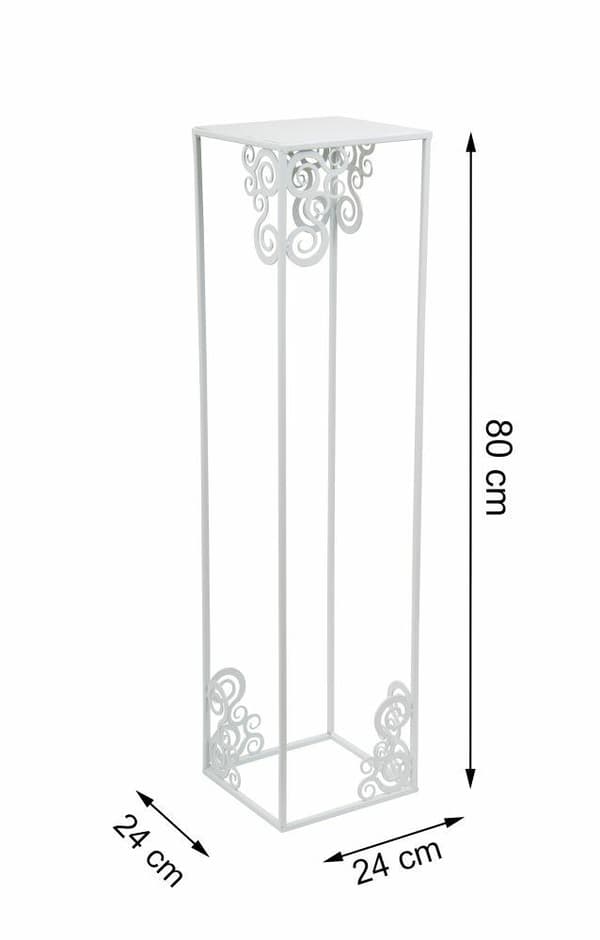 Modernt stående blomsterställ 80cm vitt