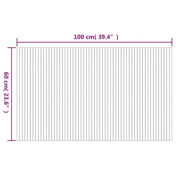 vidaXL Suorakulmainen matto, musta, 60x100 cm, bambu